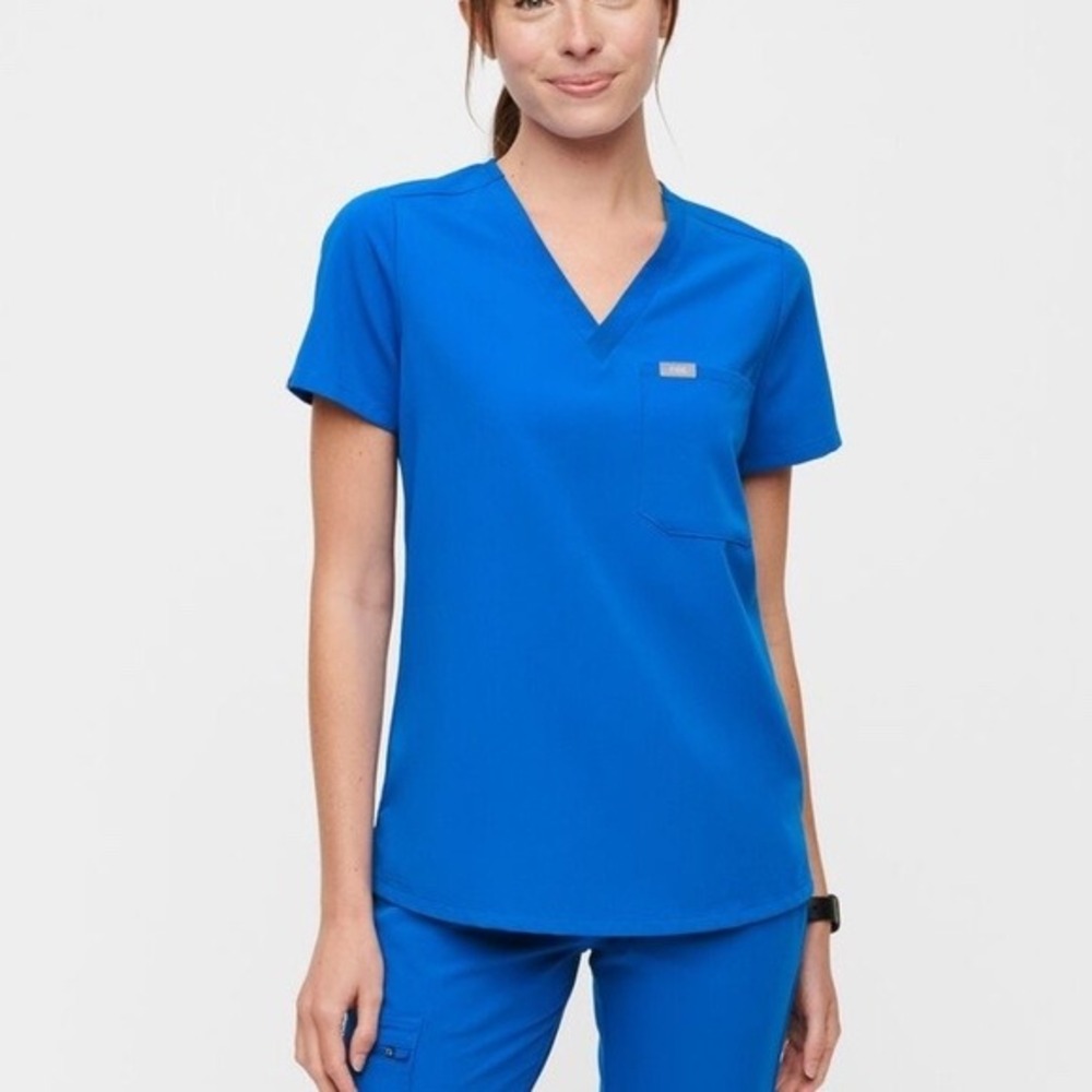 FIGS Casma V-Neck Scrub Top Royal Blue Technical Collection FW1000 Womens Size M
